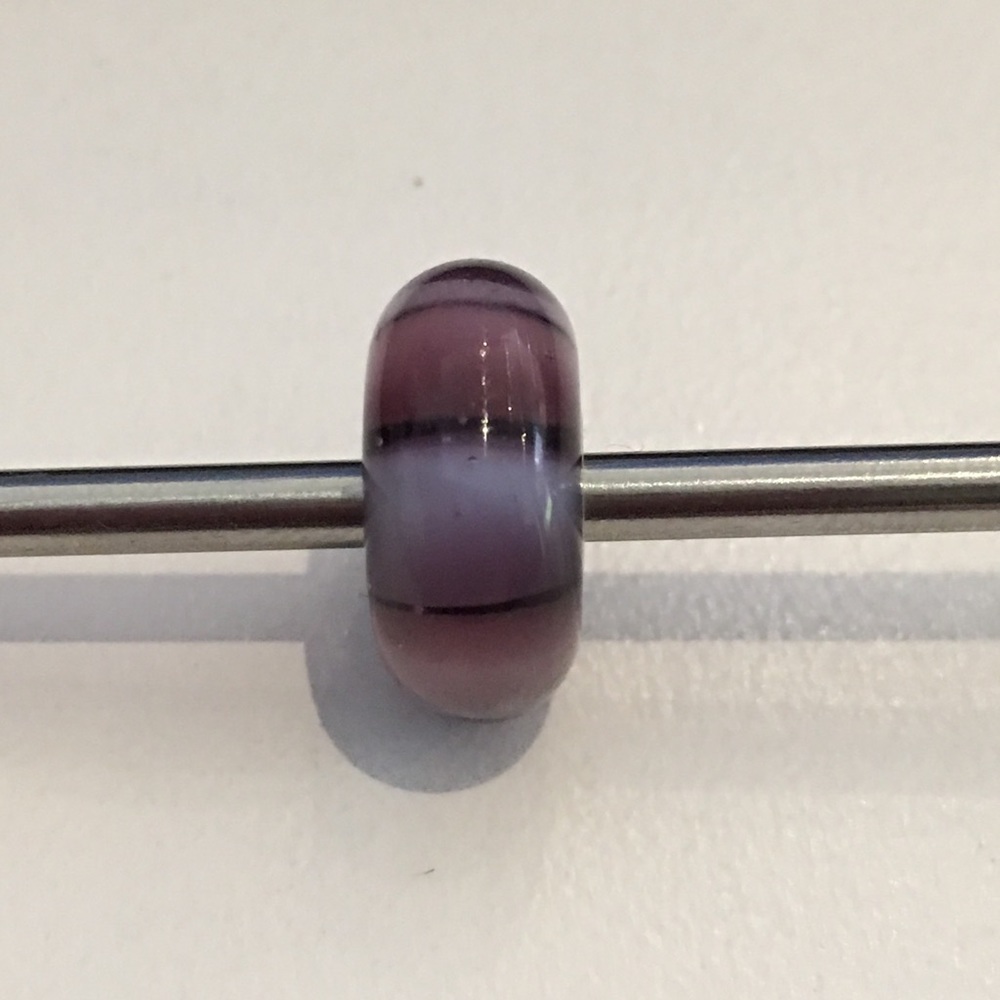 Trollbeads purple stripes glass bead